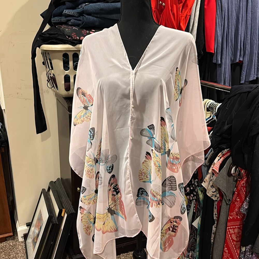 Sheer poncho osfa